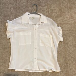 Women's White Short Sleeve Blouse